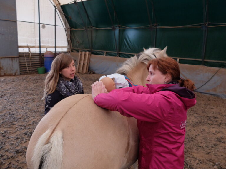 Equine Assisted Physiotherapy for toddlers and infants – Svitani Academy EAPT early intervention training physiotherapy with horse movement for infants EAS specialist training for toddlers